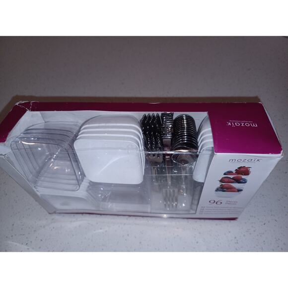 Mozaik Premium Plastic Mini Appetizer & Dessert Tasting Set 96 pieces Catering - Picture 3 of 5